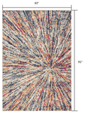 5' X 8' Cream Celestial Burst Abstract Area Rug - Homeroots - Flyclothing LLC