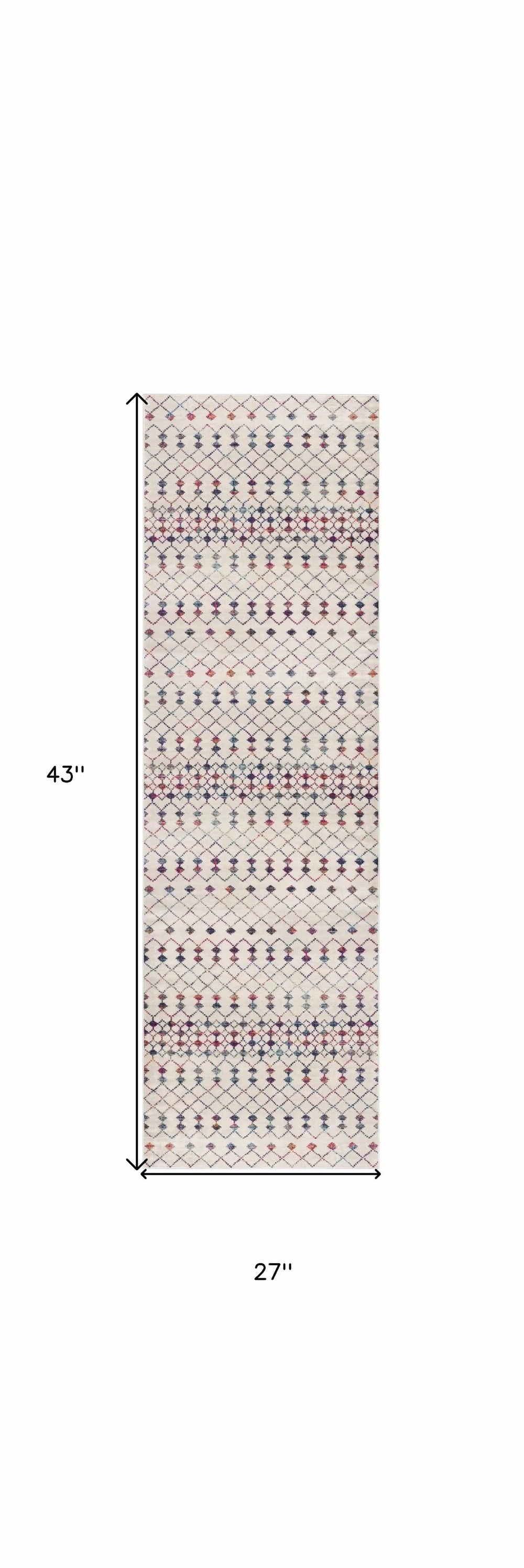 2' X 4' Blue and Ivory Ikat Area Rug - Homeroots - Flyclothing LLC
