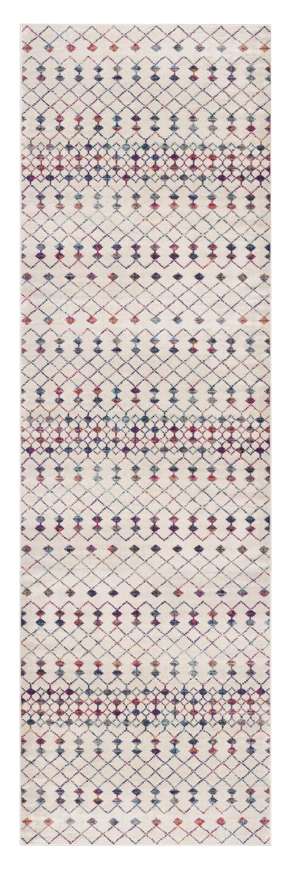 8' Cream Ikat Area Rug - Homeroots - Flyclothing LLC
