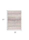 3' X 5' Cream Ikat Area Rug - Homeroots - Flyclothing LLC