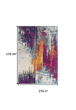 9' X 13' Gray and Magenta Abstract Area Rug - Homeroots - Flyclothing LLC