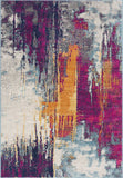 9' X 13' Gray and Magenta Abstract Area Rug - Homeroots - Flyclothing LLC