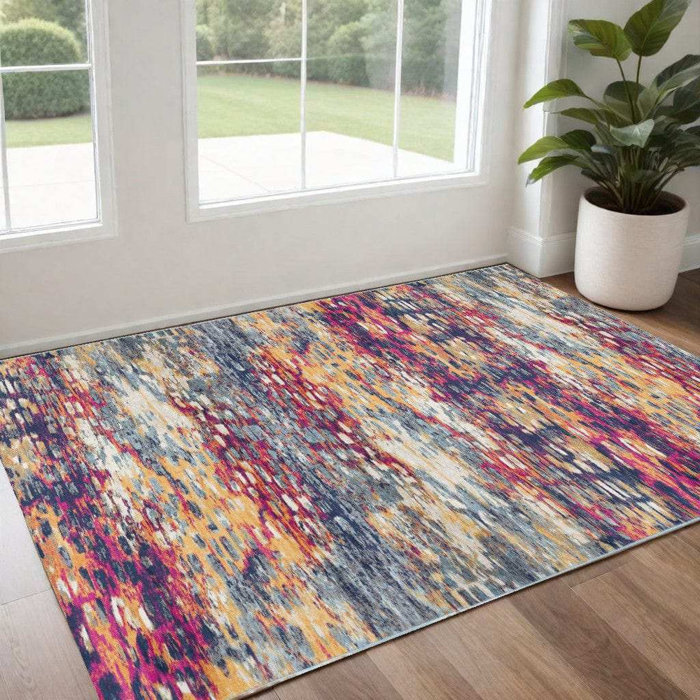 2' X 4' Blue and Ivory Abstract Area Rug - Homeroots - Flyclothing LLC