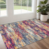 2' X 4' Blue and Ivory Abstract Area Rug - Homeroots - Flyclothing LLC