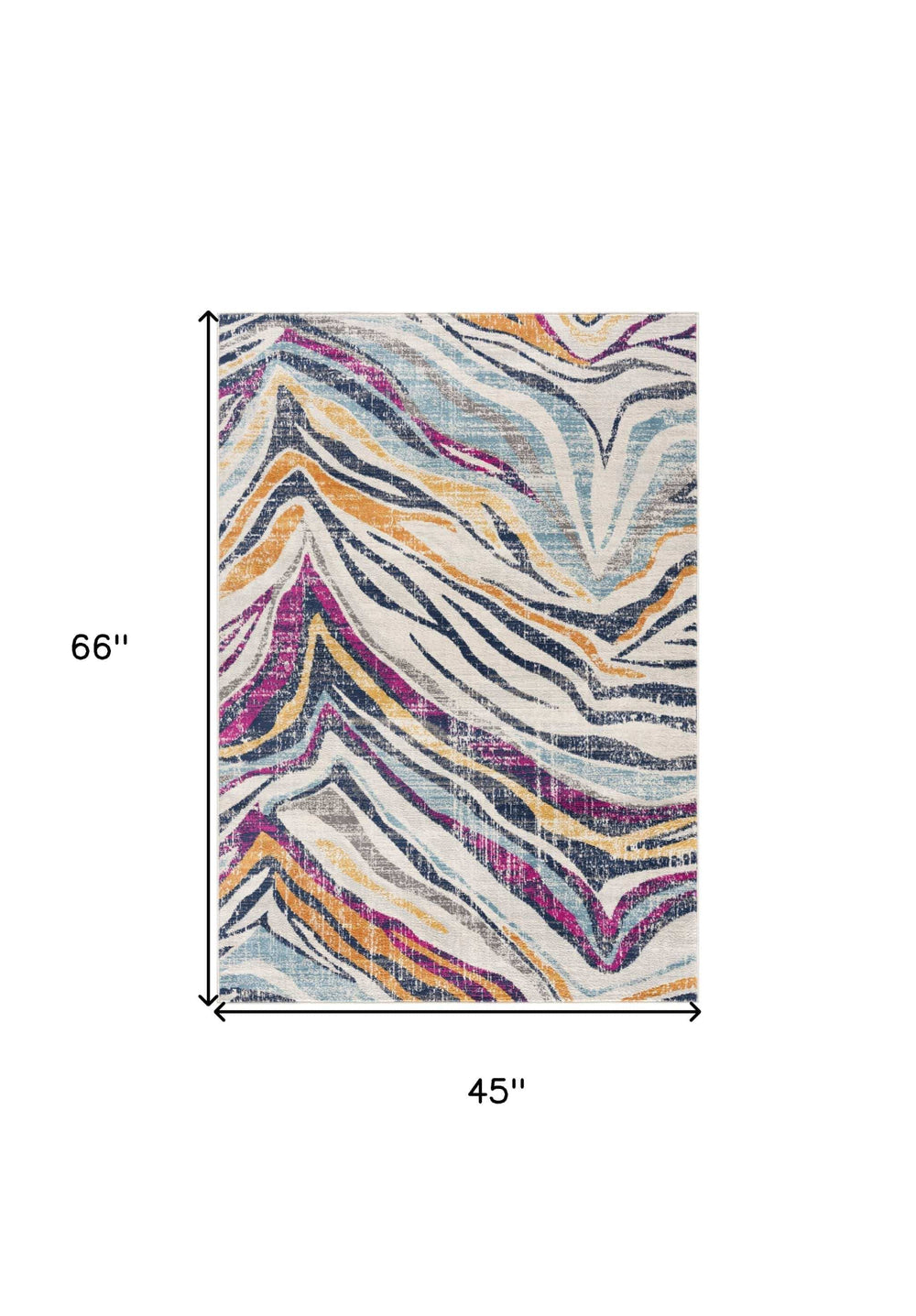 4' X 6' Blue and Gold Abstract Area Rug - Homeroots - Flyclothing LLC