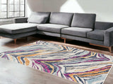 8' X 10' Blue and Gold Abstract Area Rug - Homeroots - Flyclothing LLC