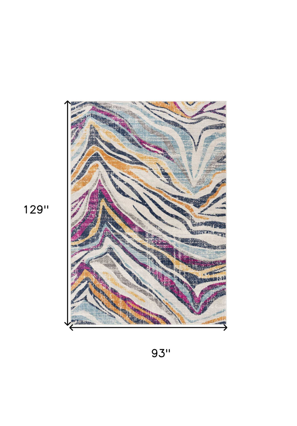 8' X 10' Blue and Gold Abstract Area Rug - Homeroots - Flyclothing LLC