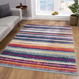 2' X 5' Multicolor Irregular Striped Area Rug - Homeroots - Flyclothing LLC
