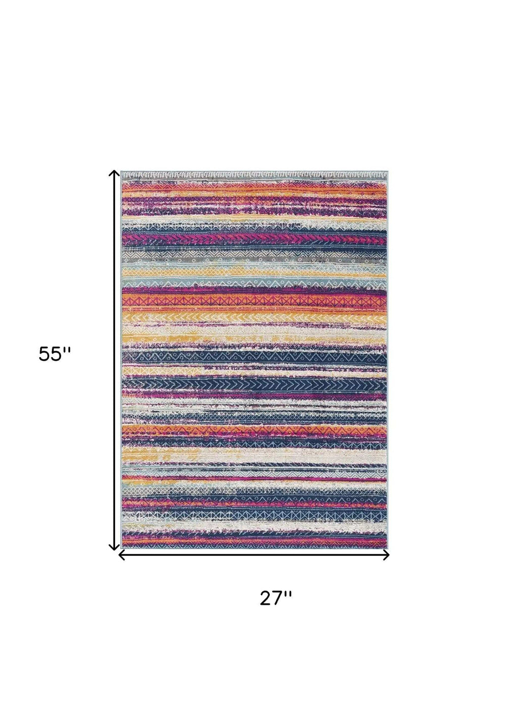 2' X 5' Multicolor Irregular Striped Area Rug - Homeroots - Flyclothing LLC