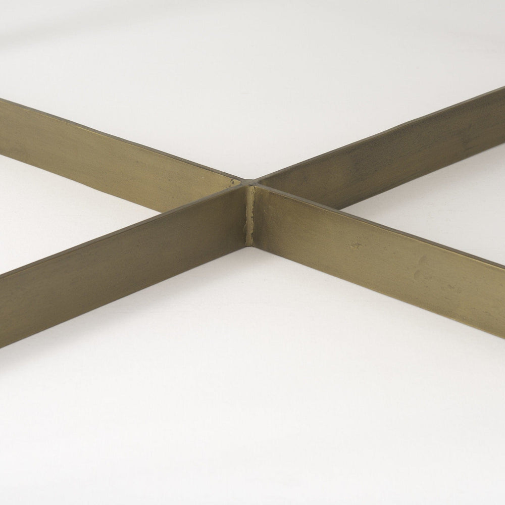 34" Beige Metal Square Coffee Table - Homeroots - Flyclothing LLC