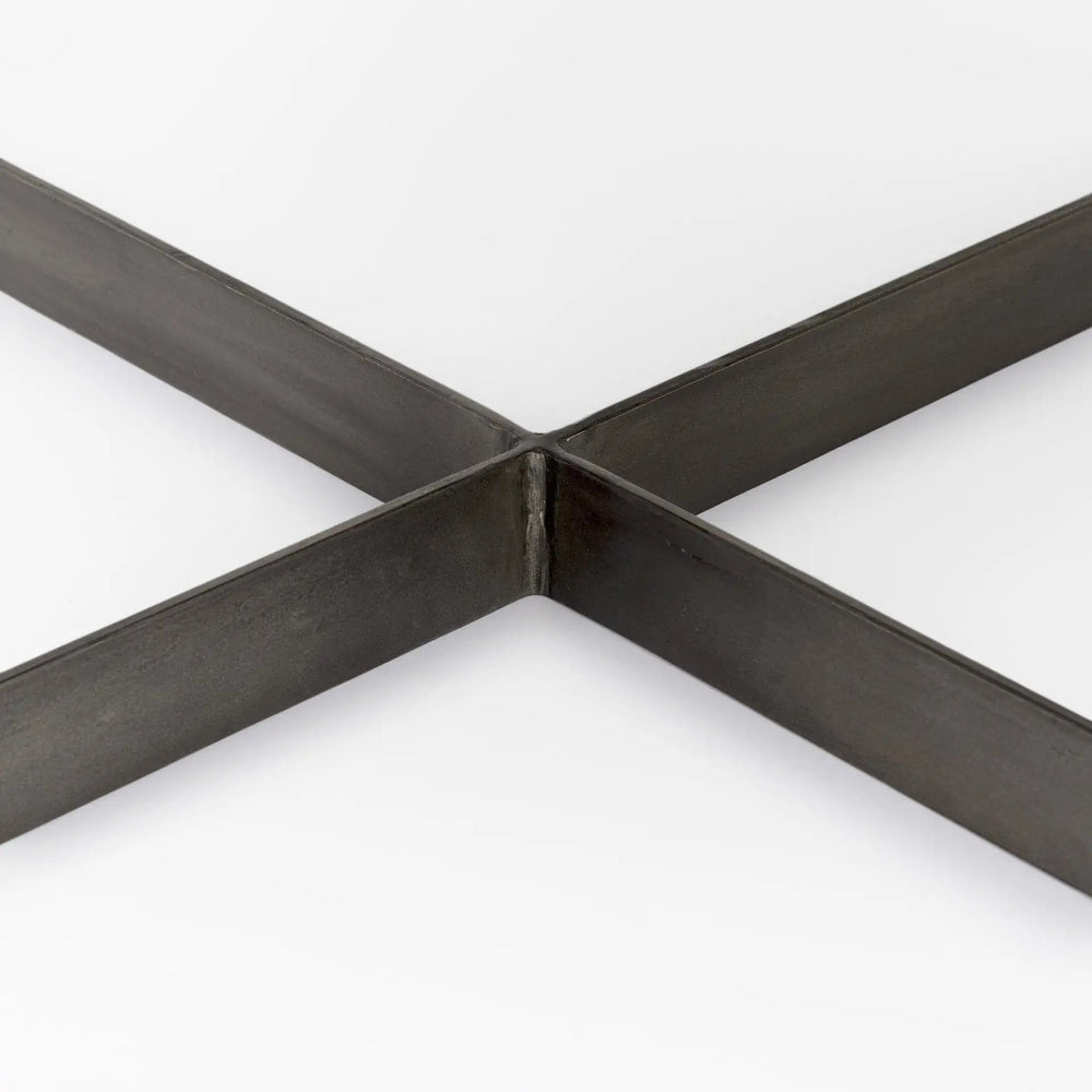 34" Brown Solid Wood And Metal Square Coffee Table - Homeroots