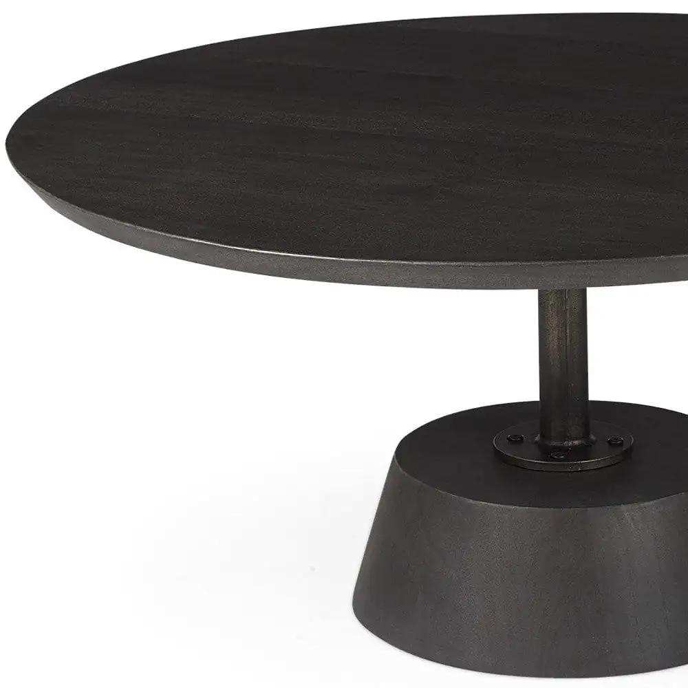 Black Wooden Pedestal Base Coffee Table - Homeroots - Flyclothing LLC