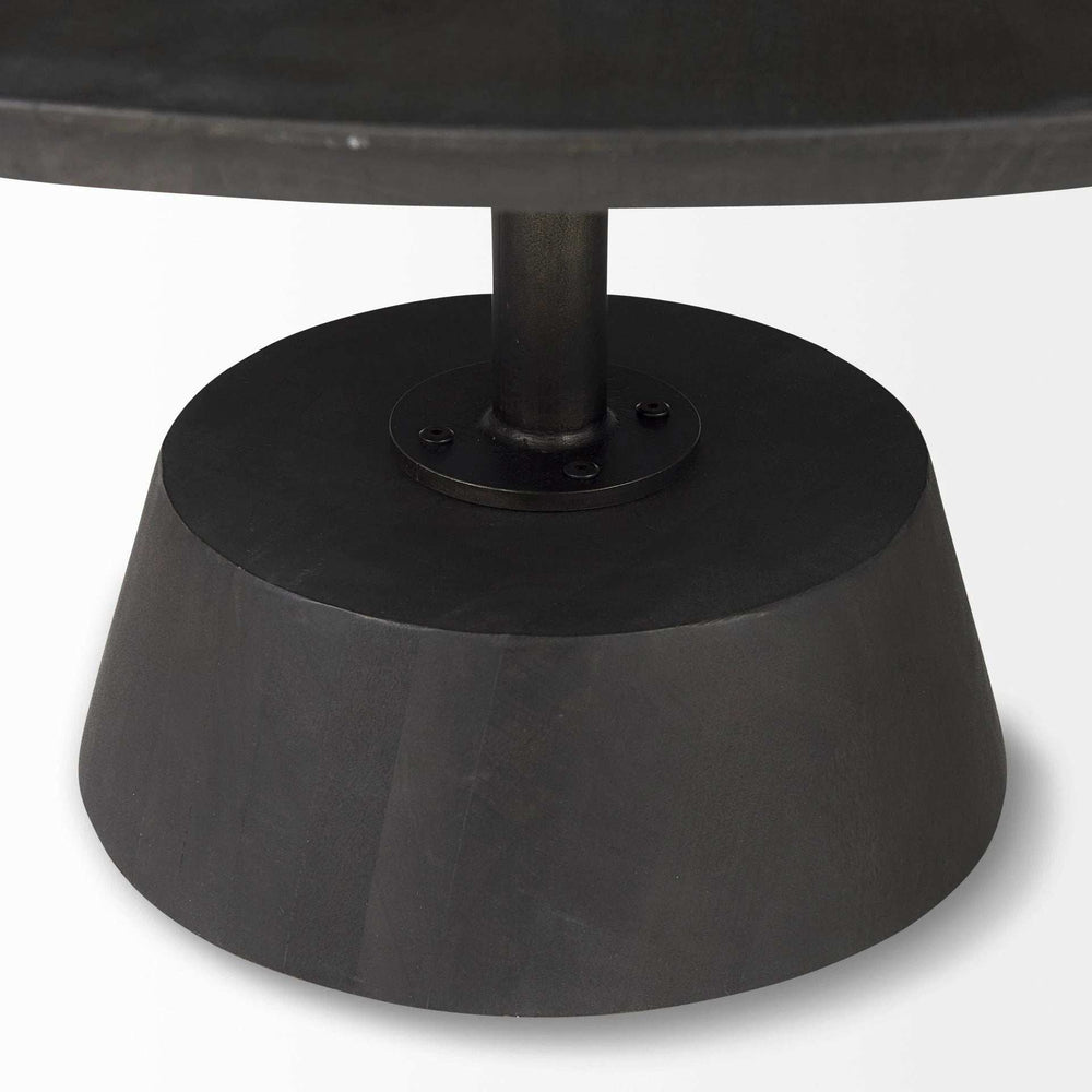 Black Wooden Pedestal Base Coffee Table - Homeroots - Flyclothing LLC
