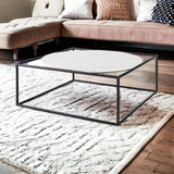 36" White And Black Genuine Marble And Metal Square Coffee Table - Homeroots - Flyclothing LLC