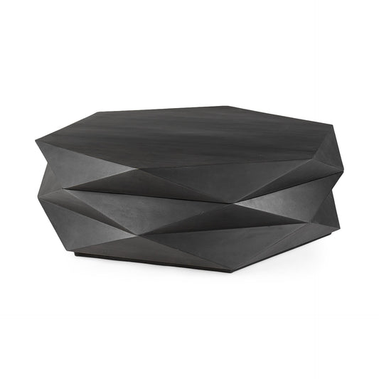 48" Black Octagon Coffee Table - Homeroots