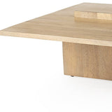 34" Natural Rectangular Coffee Table - Homeroots - Flyclothing LLC