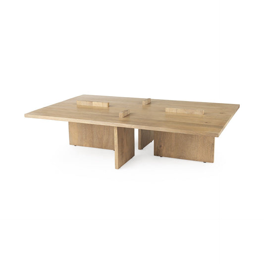 34" Natural Rectangular Coffee Table - Homeroots