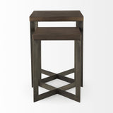 26" Brown Solid Wood Square End Table - Homeroots