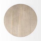 24" Beige Solid and Manufactured Wood Round End Table - Homeroots