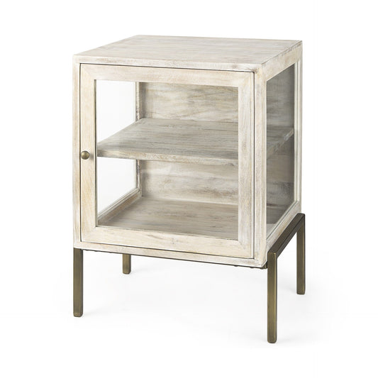 24" Beige Solid Wood Square End Table - Homeroots