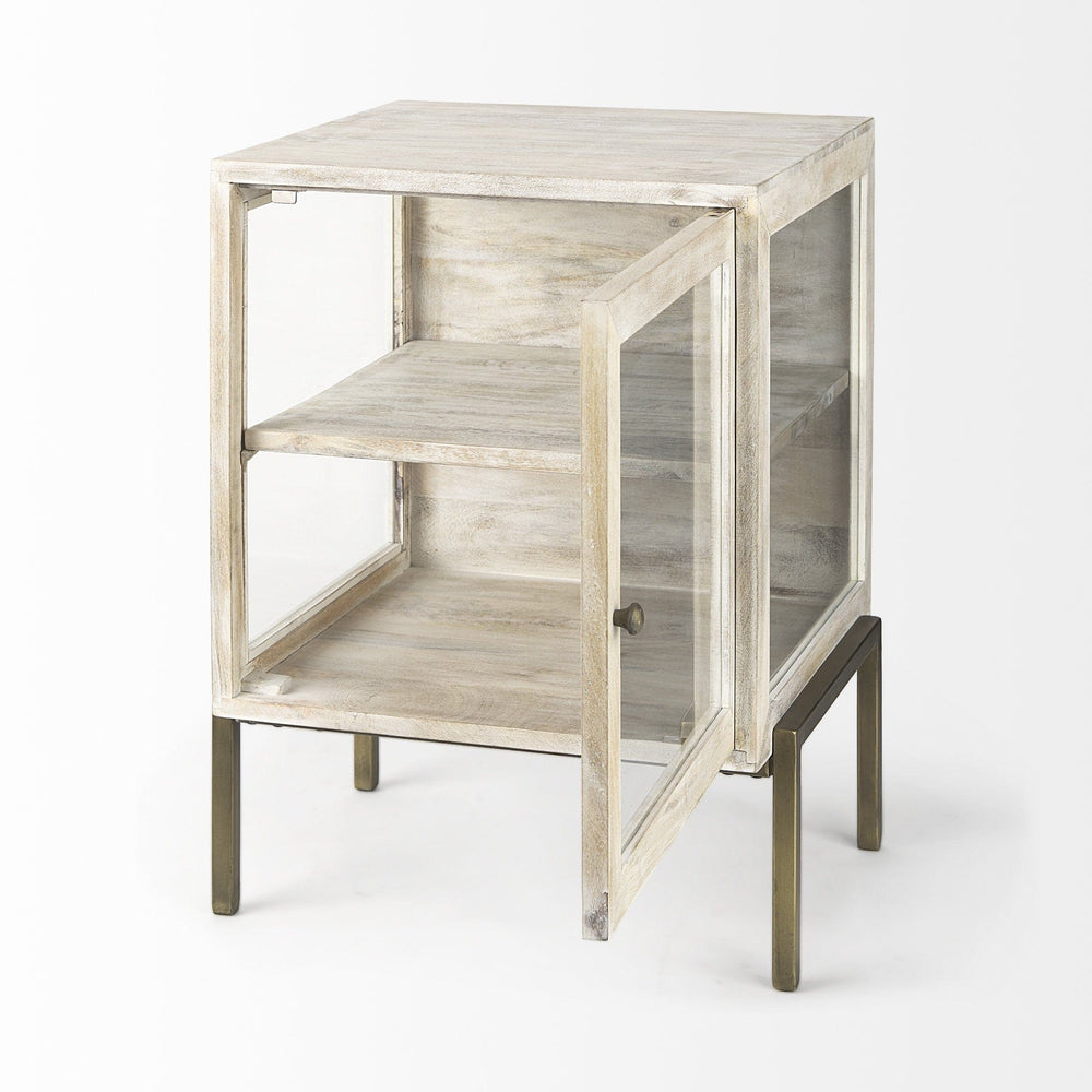 24" Beige Solid Wood Square End Table - Homeroots