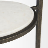 23" Bronze And Clear Glass And Metal Round End Table With Shelf - Homeroots - Flyclothing LLC