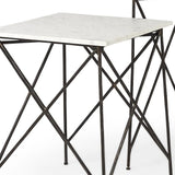 24" Bronze And White Marble Square End Table - Homeroots