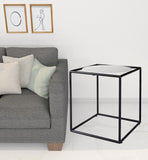 22" Black Marble Round End Table - Homeroots - Flyclothing LLC