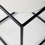 22" Black Marble Round End Table - Homeroots - Flyclothing LLC