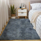 4' X 5' Gray Shag Power Loom Non Skid Area Rug - Homeroots - Flyclothing LLC