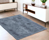 4' X 5' Gray Shag Power Loom Non Skid Area Rug - Homeroots - Flyclothing LLC