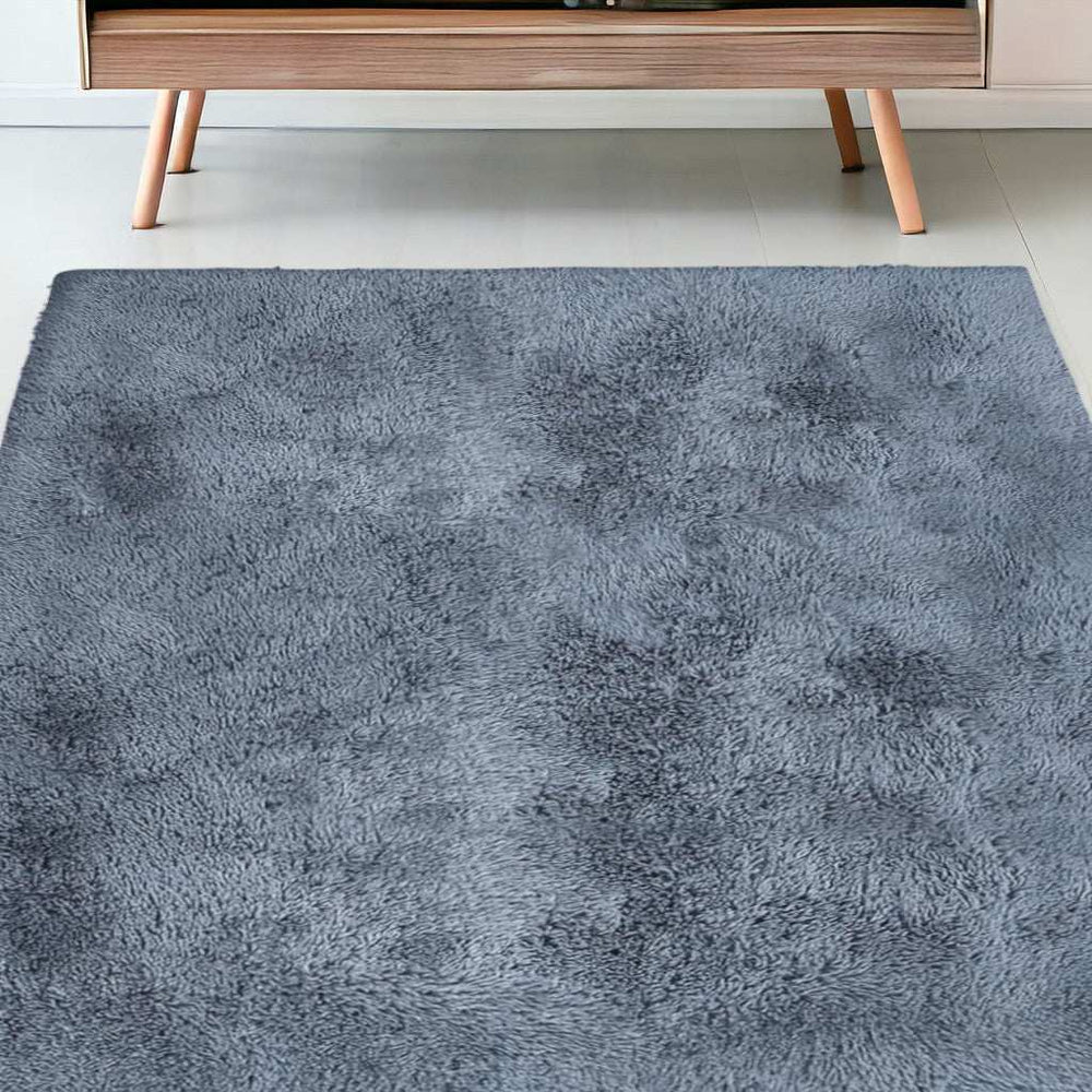 5' X 7' Gray Shag Non Skid Area Rug - Homeroots - Flyclothing LLC