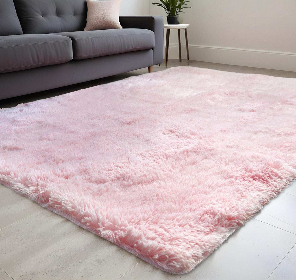 5' X 7' Pink Shag Area Rug - Homeroots - Flyclothing LLC