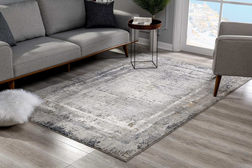 4' X 6' Gray and Ivory Abstract Power Loom Area Rug - Homeroots - Flyclothing LLC
