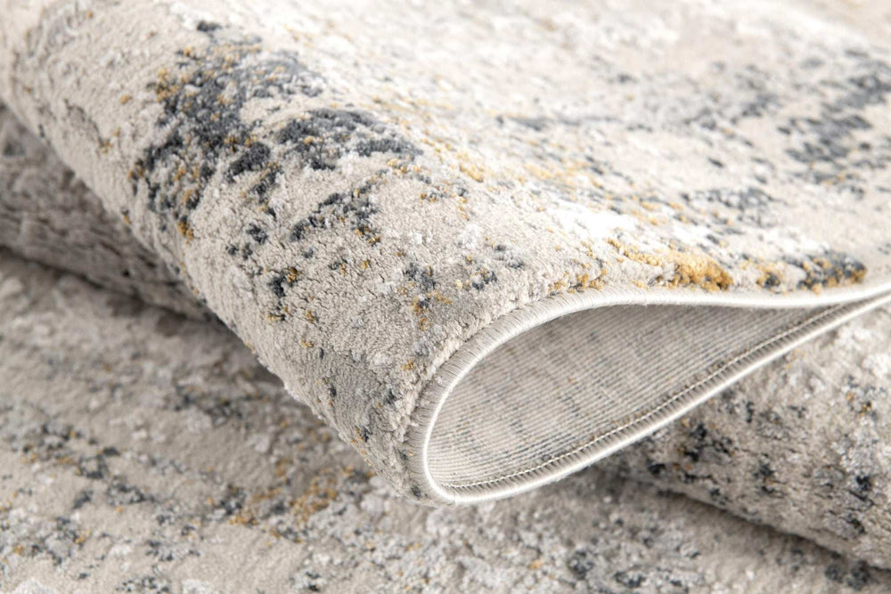 5' X 8' Gray and Ivory Abstract Power Loom Area Rug - Homeroots - Flyclothing LLC