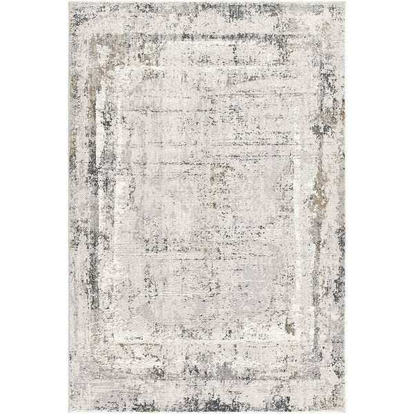 5' X 8' Gray and Ivory Abstract Power Loom Area Rug - Homeroots - Flyclothing LLC