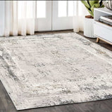 5' X 8' Gray and Ivory Abstract Power Loom Area Rug - Homeroots - Flyclothing LLC