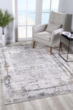 5' X 8' Gray and Ivory Abstract Power Loom Area Rug - Homeroots - Flyclothing LLC