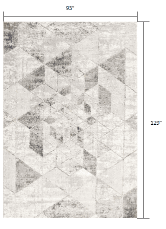 8' X 11' Gray and Ivory Abstract Power Loom Area Rug - Homeroots - Flyclothing LLC