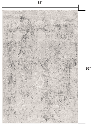 5' X 7' Gray and Ivory Abstract Area Rug - Homeroots - Flyclothing LLC