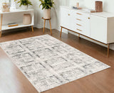 4' X 6' Gray and Ivory Abstract Power Loom Area Rug - Homeroots - Flyclothing LLC