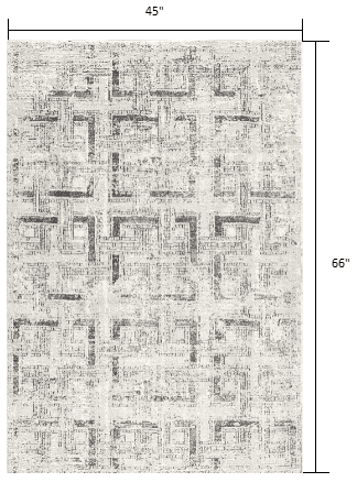 4' X 6' Gray and Ivory Abstract Power Loom Area Rug - Homeroots - Flyclothing LLC