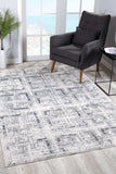 5' X 8' Gray and Ivory Abstract Power Loom Area Rug - Homeroots - Flyclothing LLC