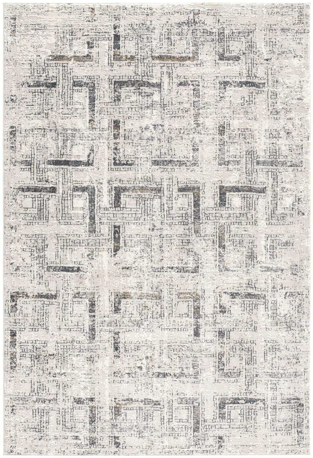 5' X 8' Gray and Ivory Abstract Power Loom Area Rug - Homeroots - Flyclothing LLC