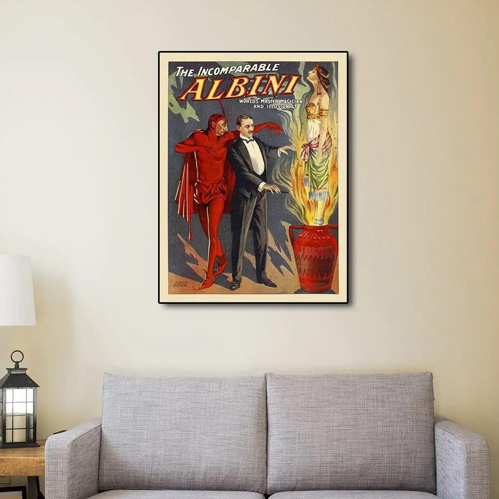11" X 14" The Incomparable Albini Vintage Magic Poster Wall Art - Homeroots - Flyclothing LLC