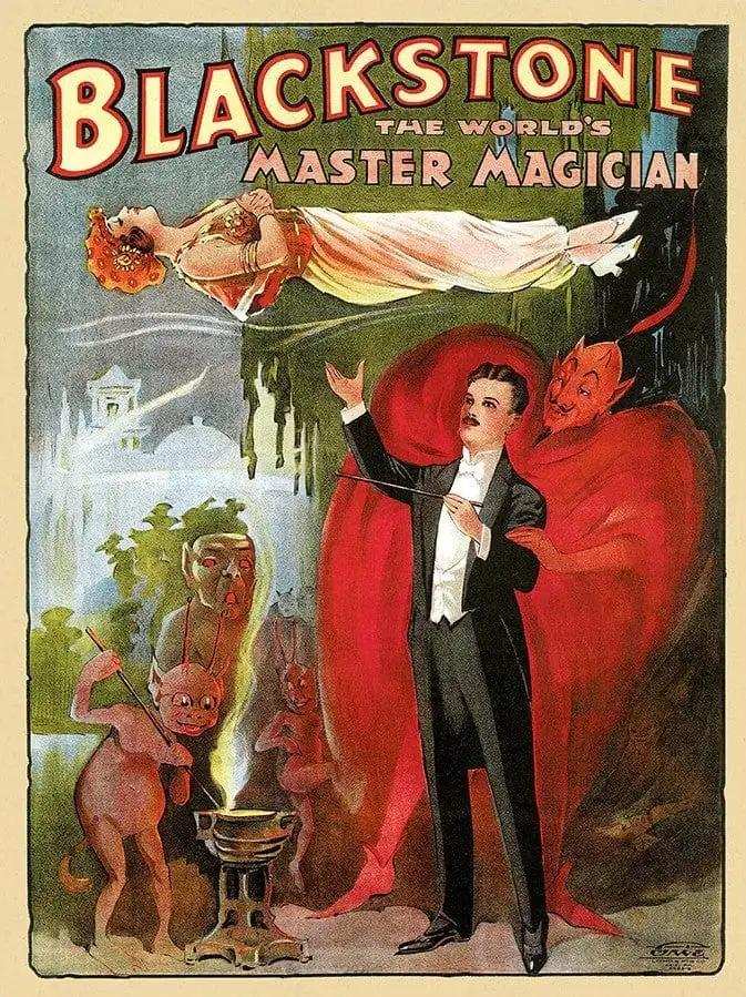 Vintage 1934 Blackstone Magic Unframed Print Wall Art - Homeroots - Flyclothing LLC