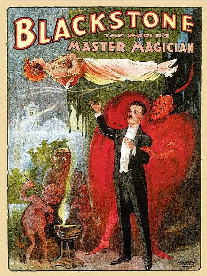 Vintage 1895 Blackstone Magic Unframed Print Wall Art - Homeroots - Flyclothing LLC
