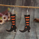 Alloy Wooden Boots Earrings - Trendsi - Flyclothing LLC