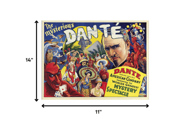The Mysterious Dante Vintage Magic Unframed Print Wall Art - Homeroots - Flyclothing LLC