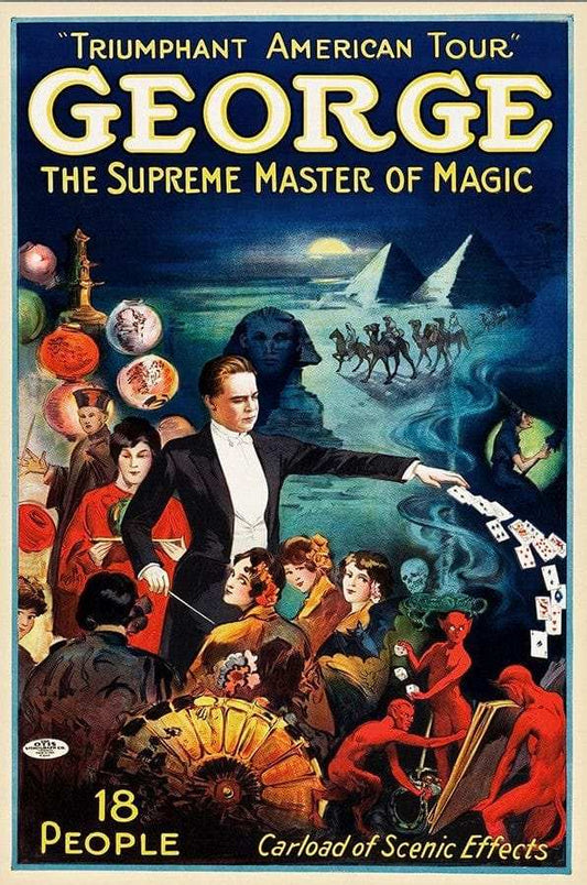 George The Supreme Master Vintage Magic Unframed Print Wall Art - Homeroots - Flyclothing LLC